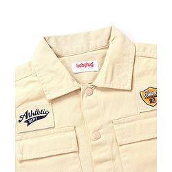 Babyhug Cotton Woven Full Sleeves Regular Collar Solid Shirt - Off White