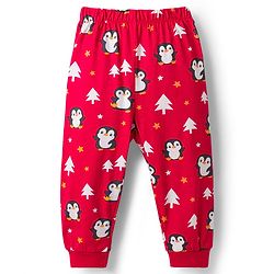 Babyhug Cotton Knit Full Sleeves Co-Ord Night Suit with Penguin Print - Red