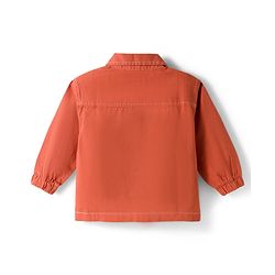 Babyhug Cotton Woven Full Sleeve  Solid Shirt with Text Print - Brown