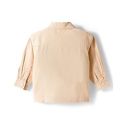 Babyhug Cotton Woven Full Sleeves Oversized Shirt with Numerical Print - Off White