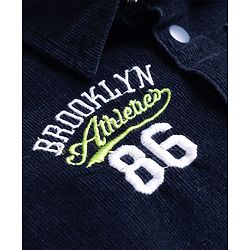 Babyhug Cotton Woven Full Sleeves Solid Corduroy Shirt - Navy Blue