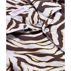 Babyhug Cotton Woven Half Sleeve Resort Collar Zebra Printed Shirt- Multicolour