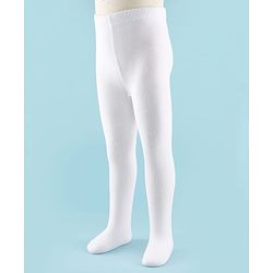 Cute Walk by Babyhug Antibacterial Footed Solid Wash Tights - White