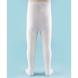 Cute Walk by Babyhug Antibacterial Footed Solid Wash Tights - White