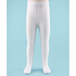 Cute Walk by Babyhug Antibacterial Footed Solid Wash Tights - White
