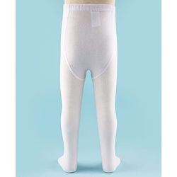 Cute Walk by Babyhug Antibacterial Footed Solid Wash Tights - White