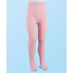 Cute Walk by Babyhug Cotton Knit Antibacterial Wash Solid Tights - Pink