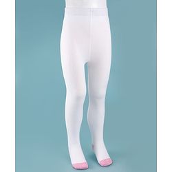 Cute Walk by Babyhug Cotton Knit Full Length Antibacterial Wash Tights - White