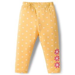 Babyhug Cotton Lycra Knit Full Length Leggings With Floral & Polka Dot Print Pack of 3 - Multicolor