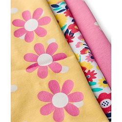 Babyhug Cotton Lycra Knit Full Length Leggings With Floral & Polka Dot Print Pack of 3 - Multicolor