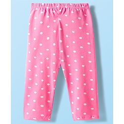 Babyhug Cotton Lycra Knit Full Length Floral & Polka Dots Printed Leggings Pack Of 3 - Multicolour