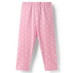 Babyhug Cotton Lycra Knit Full Length Leggings With Floral Print Pack Of 3 - Pink Navy Blue & Yellow