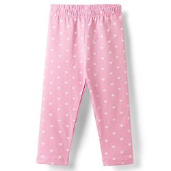 Babyhug Cotton Lycra Knit Full Length Leggings With Floral Print Pack Of 3 - Pink Navy Blue & Yellow