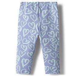 Babyhug Cotton Lycra Knit Full Length Leggings with Heart Polka Dots & Floral Print Pack of 3 - Multicolor
