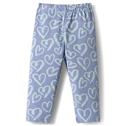 Babyhug Cotton Lycra Knit Full Length Leggings with Heart Polka Dots & Floral Print Pack of 3 - Multicolor