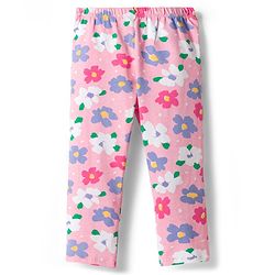 Babyhug Cotton Lycra Knit Full Length Leggings with Heart Polka Dots & Floral Print Pack of 3 - Multicolor