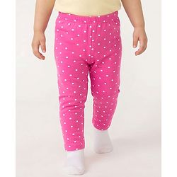 Babyhug Cotton Lycra Knit Full Length Leggings with Floral & Polka Dot Print Pack of 3 - Multicolor