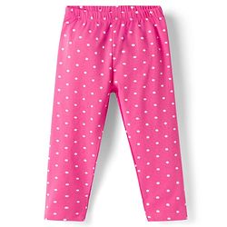 Babyhug Cotton Lycra Knit Full Length Leggings with Floral & Polka Dot Print Pack of 3 - Multicolor