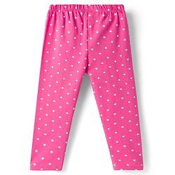 Babyhug Cotton Lycra Knit Full Length Leggings with Floral & Polka Dot Print Pack of 3 - Multicolor