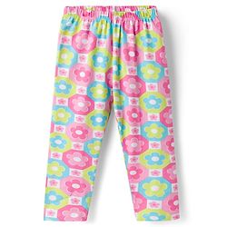 Babyhug Cotton Lycra Knit Full Length Leggings with Floral & Polka Dot Print Pack of 3 - Multicolor