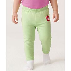 Babyhug Cotton Lycra Knit Full Length Leggings with Floral & Polka Dot Print Pack of 3 - Multicolor