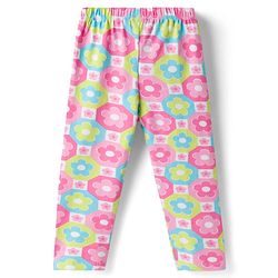 Babyhug Cotton Lycra Knit Full Length Leggings with Floral & Polka Dot Print Pack of 3 - Multicolor