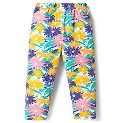 Babyhug Cotton Lycra Knit Full Length Leggings with Floral Print Pack of 3 - Multicolor