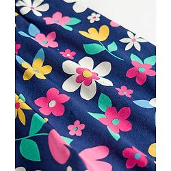 Babyhug Cotton Lycra Knit Full Length Leggings with Floral Print Pack of 3 - Multicolor