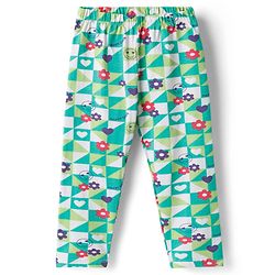 Babyhug Cotton Lycra Knit Full Length Leggings with Floral Print Pack of 3 - Multicolor