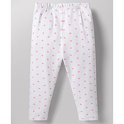 Babyhug Cotton Knit Full Length Leggings with Polka Dots & Star Print Pack of 5 - Multicolour