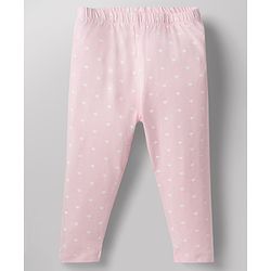 Babyhug Cotton Knit Full Length Leggings with Polka Dots & Star Print Pack of 5 - Multicolour