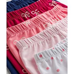 Babyhug Cotton Knit Full Length Leggings with Polka Dots & Star Print Pack of 5 - Multicolour