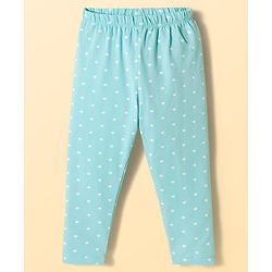 Babyhug Cotton Lycra Knit Full Length Polka Dots & Star Printed Leggings Pack Of 5 - Multicolour