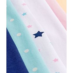 Babyhug Cotton Lycra Knit Full Length Polka Dots & Star Printed Leggings Pack Of 5 - Multicolour
