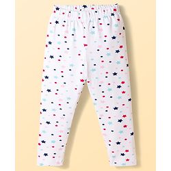 Babyhug Cotton Lycra Knit Full Length Polka Dots & Star Printed Leggings Pack Of 5 - Multicolour