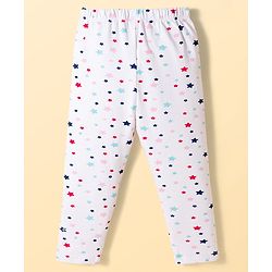 Babyhug Cotton Lycra Knit Full Length Polka Dots & Star Printed Leggings Pack Of 5 - Multicolour