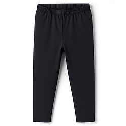 Babyhug Cotton Lycra Full Length Solid colour Leggings - Black
