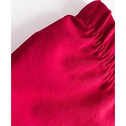 Babyhug Cotton Lycra Knit Full Length Solid Colour Leggings - Red