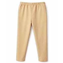 Babyhug Cotton Lycra Knit Full Length Solid Colour Leggings - Beige