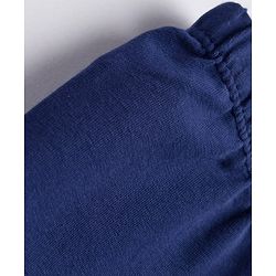 Babyhug Cotton Lycra Knit Full Length Solid Colour Leggings - Navy Blue