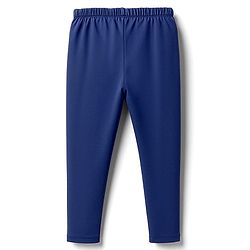 Babyhug Cotton Lycra Knit Full Length Solid Colour Leggings - Navy Blue