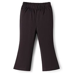 Babyhug Cotton Lycra Knit Full Length Solid Leggings - Black