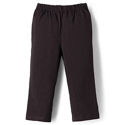 Babyhug Cotton Lycra Knit Full Length Solid Leggings - Black