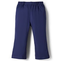 Babyhug Cotton Lycra Knit Full Length Solid Leggings - Navy Blue
