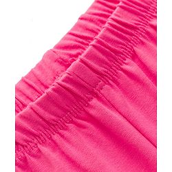 Babyhug Cotton Lycra Knit Full Length Solid Leggings - Dark Pink