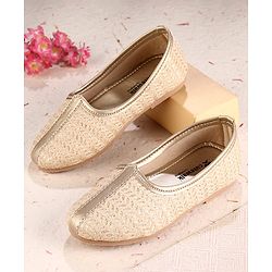Cute Walk by Babyhug Slip on Designed Mojaris - Beige