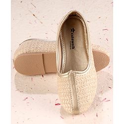 Cute Walk by Babyhug Slip on Designed Mojaris - Beige