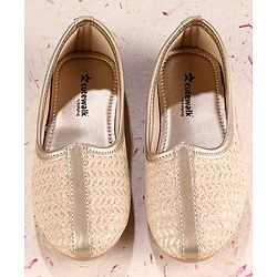 Cute Walk by Babyhug Slip on Designed Mojaris - Beige