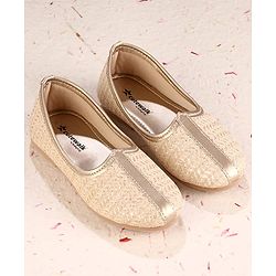 Cute Walk by Babyhug Slip on Designed Mojaris - Beige