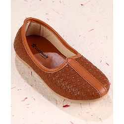 Cute Walk by Babyhug Slip on Self Designed Mojaris - Brown